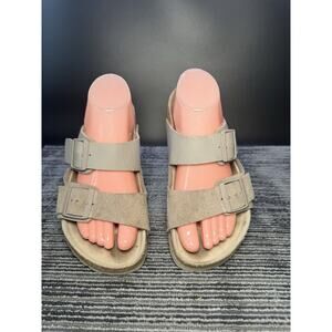 Birkenstock Arizona Split Women’s 7 Gray/Taupe Suede/Natural Leather Sandals/#S/